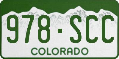 CO license plate 978SCC