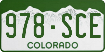 CO license plate 978SCE