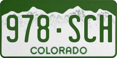 CO license plate 978SCH