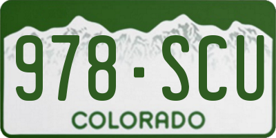 CO license plate 978SCU