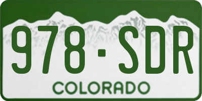 CO license plate 978SDR