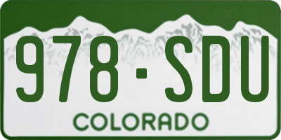 CO license plate 978SDU
