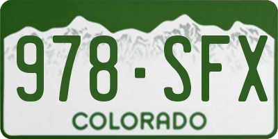 CO license plate 978SFX