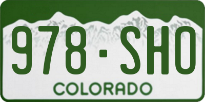 CO license plate 978SHO