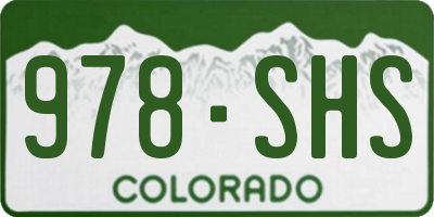 CO license plate 978SHS