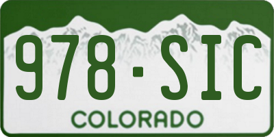 CO license plate 978SIC