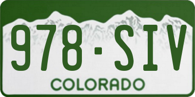 CO license plate 978SIV