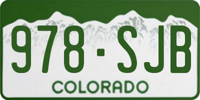 CO license plate 978SJB