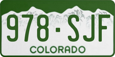 CO license plate 978SJF