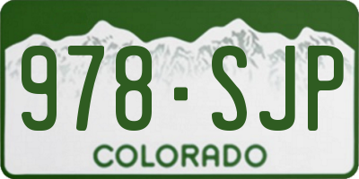 CO license plate 978SJP
