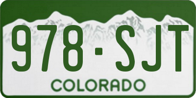 CO license plate 978SJT