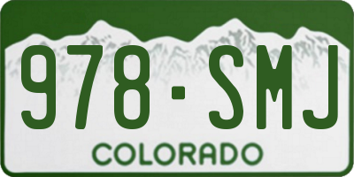 CO license plate 978SMJ
