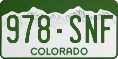 CO license plate 978SNF