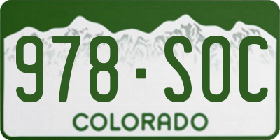 CO license plate 978SOC
