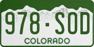 CO license plate 978SOD