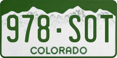 CO license plate 978SOT