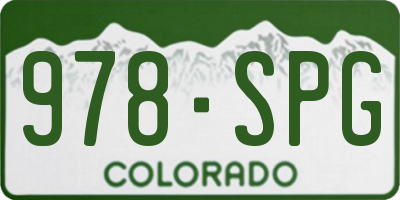 CO license plate 978SPG