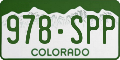 CO license plate 978SPP