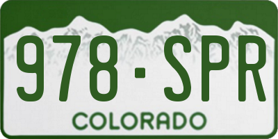CO license plate 978SPR