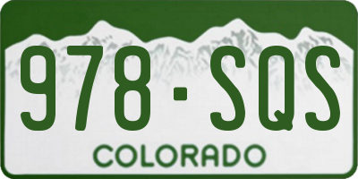 CO license plate 978SQS