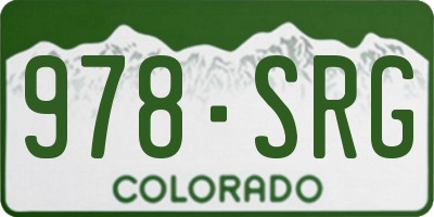 CO license plate 978SRG