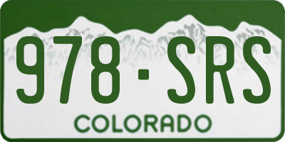 CO license plate 978SRS