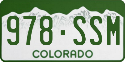 CO license plate 978SSM