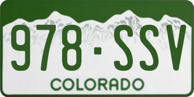 CO license plate 978SSV