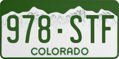CO license plate 978STF