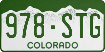 CO license plate 978STG