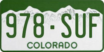 CO license plate 978SUF