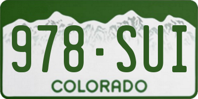CO license plate 978SUI