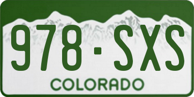 CO license plate 978SXS