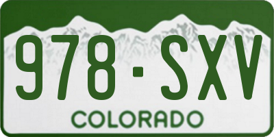 CO license plate 978SXV
