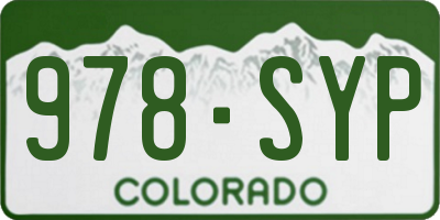 CO license plate 978SYP