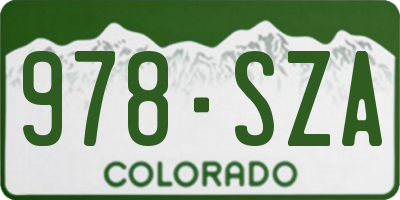 CO license plate 978SZA