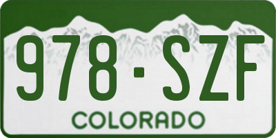CO license plate 978SZF