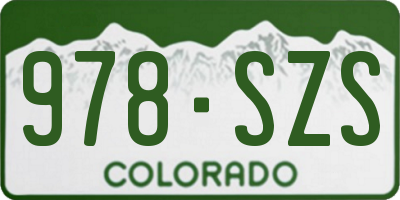 CO license plate 978SZS
