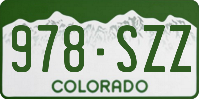 CO license plate 978SZZ