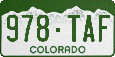 CO license plate 978TAF