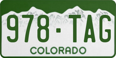 CO license plate 978TAG