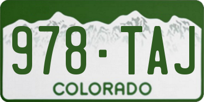 CO license plate 978TAJ