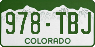 CO license plate 978TBJ