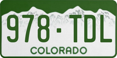 CO license plate 978TDL