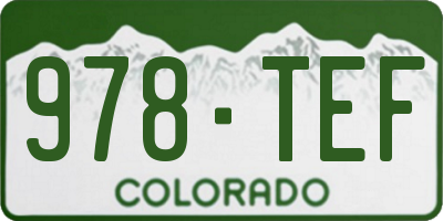 CO license plate 978TEF