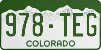 CO license plate 978TEG