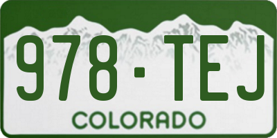 CO license plate 978TEJ