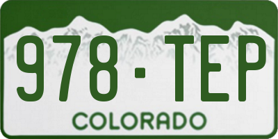 CO license plate 978TEP