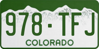 CO license plate 978TFJ