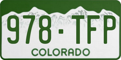 CO license plate 978TFP